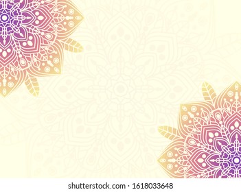 Abstract banner design. Vintage decorative elements. Elegant background with hand drawn elements. Islam, indian ethnic motifs. Vector illustration.