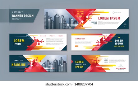 Abstract banner design web template, Horizontal header web banner. Modern Geometric Black and red Triangle cover header background for website design, Social Media Cover ads banner, invitation card