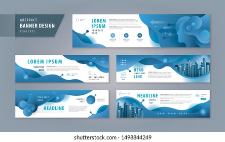 Abstract banner design web template Set, Horizontal header web banner. Modern cover header background for website design, Abstract Blue Liquid Shape Fluid Design, Dynamic Plastic Liquid Gradient Waves