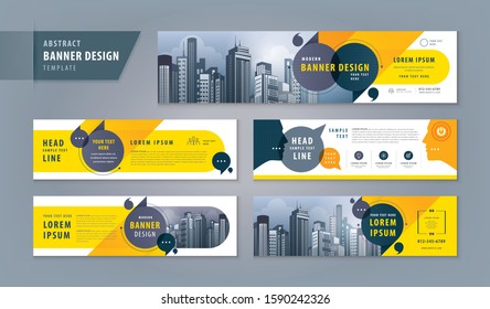 Abstract banner design web template Set, Horizontal header web banner. Modern cover header for website design, Social Media Cover ads banner, flyer, social networks, talk bubble, Speech Bubbles vector