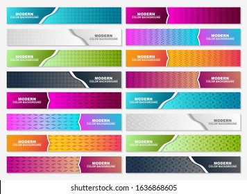 Abstract banner design web template Set, Horizontal header web banner	