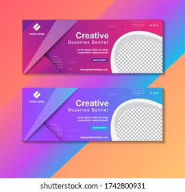 Abstract banner design web template Set, Horizontal header web banner. Modern Target cover header background for website design, Social Media Cover ads banner, social networks, Reach the target,