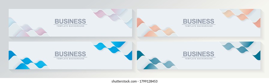 Abstract banner design web template Set, Horizontal header web banner