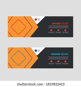 Abstract banner design web template Set, Horizontal header web banner. Modern Geometric Blue Triangle cover header background for website design, Social Media Cover ads banner, flyer, invitation card