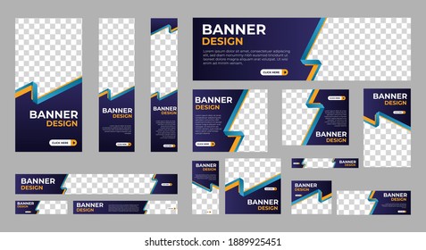 Abstract banner design web template Set, Horizontal header web banner. Modern Gradient Blue cover header background for website design, Social Media Cover ads banner, flyer, invitation card