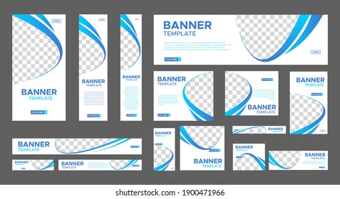 Abstract banner design web template Set, Horizontal header web banner. Modern white and blue cover header background for website design, Social Media Cover ads banner, flyer, invitation card