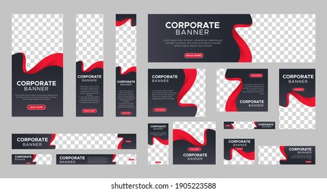 Abstract banner design web template Set, Horizontal header web banner. Modern gradient black cover header background for website design, Social Media Cover ads banner, flyer, invitation card