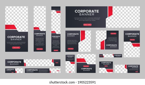 Abstract banner design web template Set, Horizontal header web banner. Modern gradient black cover header background for website design, Social Media Cover ads banner, flyer, invitation card