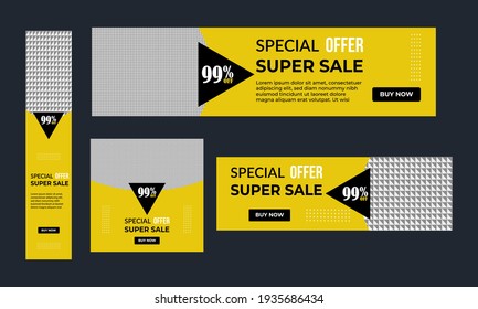 Abstract banner design web template Set, Social Media Cover ads banner, Business ad banner.
Templates with place for photo and diagonal stripes and button. Vector illustration
