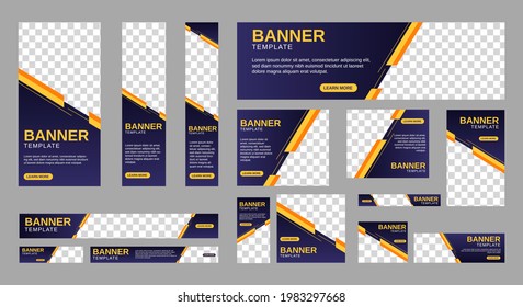 Resumen de la plantilla web de diseño de pancartas Set, Banner web de encabezado horizontal. Fondo de encabezado de portada de degradado moderno para diseño de sitios web, banner de anuncios de cubierta de medios sociales, volante, tarjeta de invitación