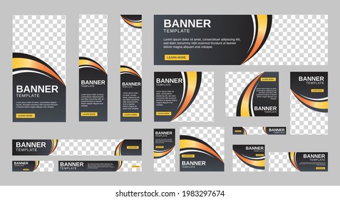 Abstract banner design web template Set, Horizontal header web banner. Modern Gradient cover header background for website design, Social Media Cover ads banner, flyer, invitation card