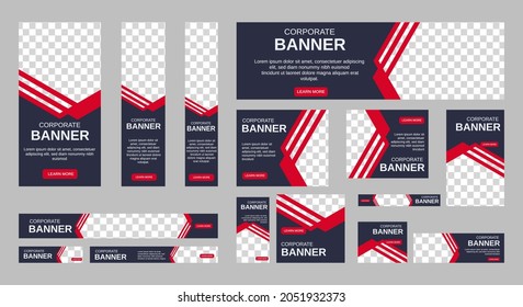 Resumen de la plantilla web de diseño de pancartas Set, Banner web de encabezado horizontal. Fondo moderno de cabecera negro y rojo para diseño de sitios web, banner de anuncios de cubierta de medios sociales, volante, tarjeta de invitación