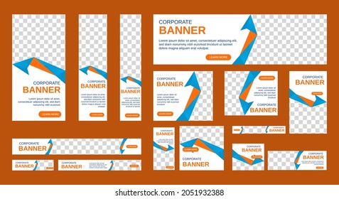 Abstract banner design web template Set, Horizontal header web banner. Modern white and orange cover header background for website design, Social Media Cover ads banner, flyer, invitation card