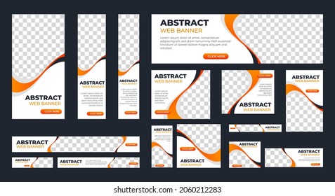 Abstract banner design web template Set, Horizontal header web banner. Modern white and yellow cover header background for website design, Social Media Cover ads banner, flyer, invitation card