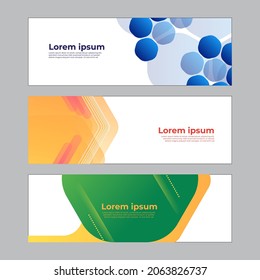Resumen conjunto de plantillas web de diseño de banners. Banner web de encabezado horizontal. Plantilla de fondo de patrón de banner de diseño gráfico abstracto vectorial.