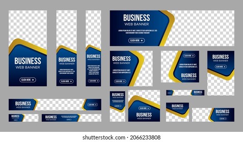 Abstract banner design web template Set, Horizontal header web banner. Modern Gradient Blue cover header background for website design, Social Media Cover ads banner, flyer, invitation card