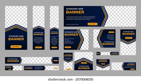 Abstract banner design web template Set, Horizontal header web banner. Modern Gradient Blue cover header background for website design, Social Media Cover ads banner, flyer, invitation card