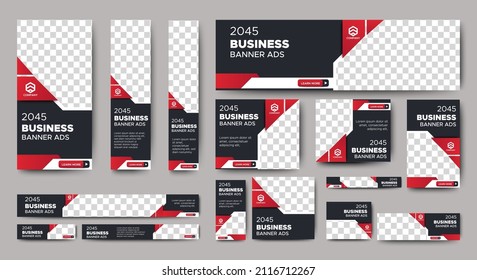 Abstract banner design web template Set, Horizontal header web banner. Modern Gradient red and black cover header background for website design, Social Media Cover ads banner, flyer, invitation card
