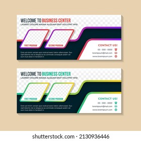 Abstract banner design web template Set, Horizontal header web banner. Modern Geometric cover header background for website design, Social Media Cover ads banner, flyer, invitation card