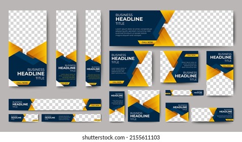 Resumen de la plantilla web de diseño de pancartas Set, Banner web de encabezado horizontal. Fondo de encabezado de cubierta azul degradado moderno para diseño de sitios web, banner de anuncios de cubierta de medios sociales, volante, tarjeta de invitación
