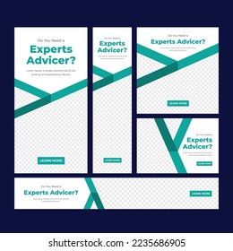 Abstract banner design web template Set, Horizontal web banner. Modern Gradient Blue cover header background for website design, Social Media Cover ads banner, Vector EPS 10
