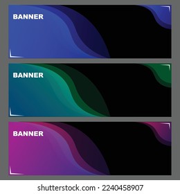 Abstract banner design web template Set. Horizontal header web banner. Modern gradient cover header background for website design, Social Media Cover ads banner, flyer, invitation card.