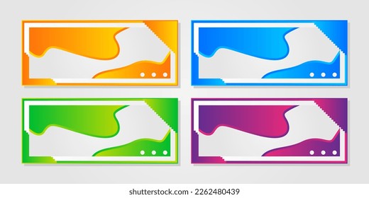 Abstract banner design web template Set with violet, yellow, green and blues for web poster social media post and cover. eps10