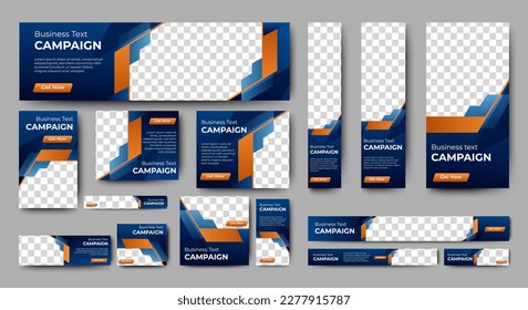 Resumen de la plantilla web de diseño de pancartas Set, Banner web de encabezado horizontal. Fondo de encabezado de cubierta azul degradado moderno para diseño de sitios web, banner de anuncios de cubierta de medios sociales, volante, tarjeta de invitación
