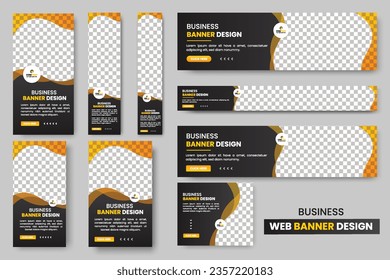 Abstract banner design web banner template Set, Horizontal header web banner, cover header background for website design, Social Media Cover ads banner, flyer  design template