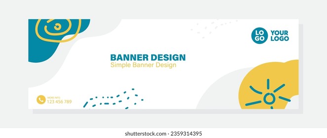 Abstract banner design web template, Horizontal header web banner. Modern cute Blue cover header background for website design, Social Media Cover ads banner, flyer, invitation card