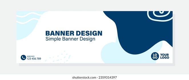 Abstract banner design web template, Horizontal header web banner. Modern cute Blue cover header background for website design, Social Media Cover ads banner, flyer, invitation card