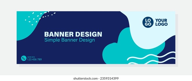 Abstract banner design web template, Horizontal header web banner. Modern cute Blue cover header background for website design, Social Media Cover ads banner, flyer, invitation card