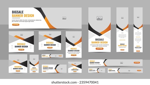 Abstract banner design web template Set, Horizontal header web banner. Modern Gradient Blue cover header background for website design, Social Media Cover ads banner, flyer, invitation card