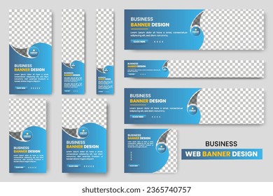 Abstract banner design web banner template Set, Horizontal header web banner, cover header background for website design, Social Media Cover ads banner, flyer  design template