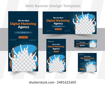 Abstract banner design web template Set, Horizontal header web banner. Modern cover header background for website design, Social Media Cover ads banner.
