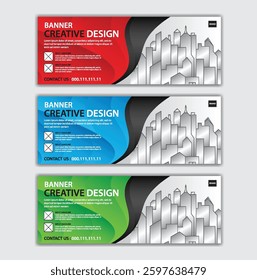 Abstract banner design web template Set. professional business banner design. web banner. social media cover. header website. Real Estate advertisement. advertising material. Abstract background