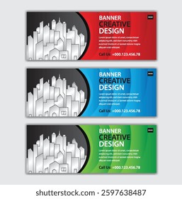 Abstract banner design web template Set. professional business banner design. web banner. social media cover. header website. Real Estate advertisement. advertising material. Abstract background