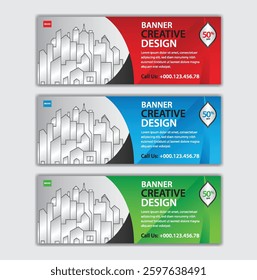 Abstract banner design web template Set. professional business banner design. web banner. social media cover. header website. Real Estate advertisement. advertising material. Abstract background