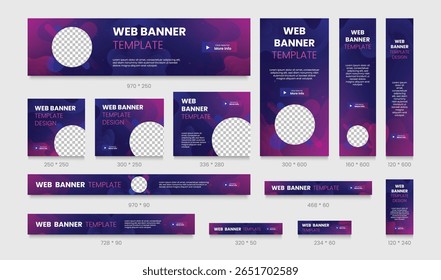 Abstract banner design web template set. Modern cover header background for website design, Social media cover or post, ads banner, flyer, invitation card. Horizontal header web banner template