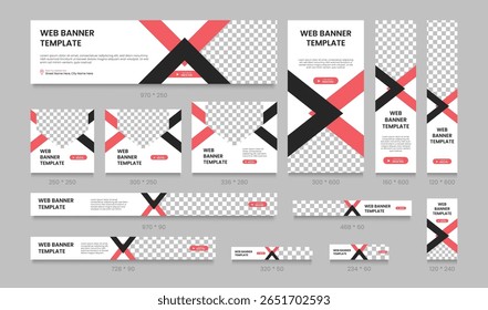 Abstract banner design web template set. Modern cover header background for website design, Social media cover or post, ads banner, flyer, invitation card. Horizontal header web banner template