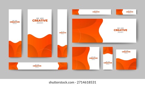 Abstract banner design web template Set. Vertical, Horizontal, Square header web banner. vector