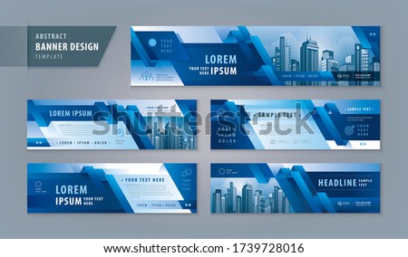 Abstract banner design web template Set, Horizontal header web banner. Modern Geometric Triangle cover header background for website design, Social Media Cover ads banner, flyer, Ribbon stripe.