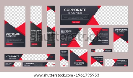Abstract banner design web template Set, Horizontal header web banner. Modern Gradient red cover header background for website design, Social Media Cover ads banner, flyer, invitation card