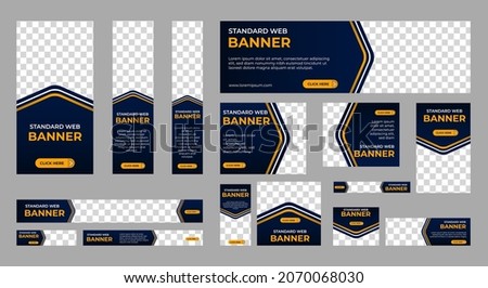 Abstract banner design web template Set, Horizontal header web banner. Modern Gradient Blue cover header background for website design, Social Media Cover ads banner, flyer, invitation card