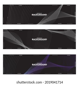 Resumen de plantillas web de diseño de banners, banner web de cabecera horizontal. Fondo de encabezado de portada abstracto moderno para diseño de sitios web, banner publicitario de cobertura de medios sociales, volante, tarjeta de invitación