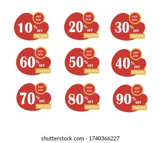 Abstract banner discount design template. Retro style. Icons set