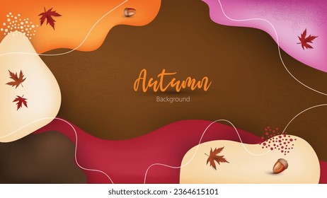 Abstract banner with falling autumn leaves and color of autumn background