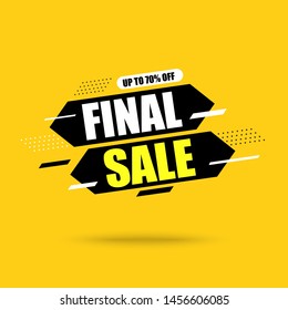 Abstract banner Final Sale.On Yellow background.Vector illustration