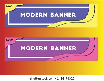 Abstract banner with flat design with lava background