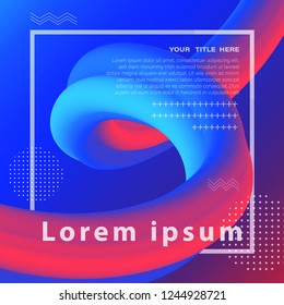 Abstract banner flow fluid shapes. Liquid wave trendy modern. Blue and red vibrant color background. Curve concept vector graphic style.	